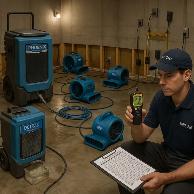Structural Drying and Dehumidification process in Viera West, FL